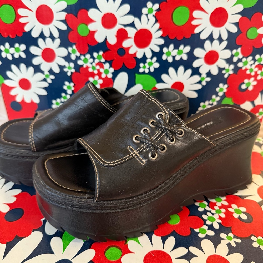Xhilaration Black Chunky Platform Sandals